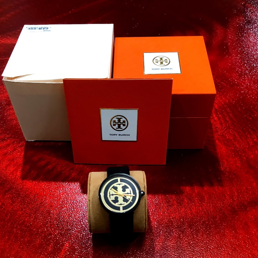 Tory Burch Black and Gold Watch